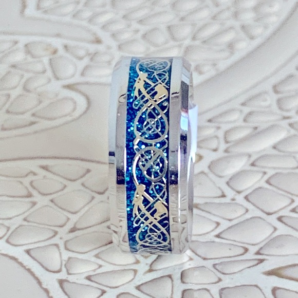 ✨NEW✨BLUE DRAGON BAND RING - Picture 3 of 7